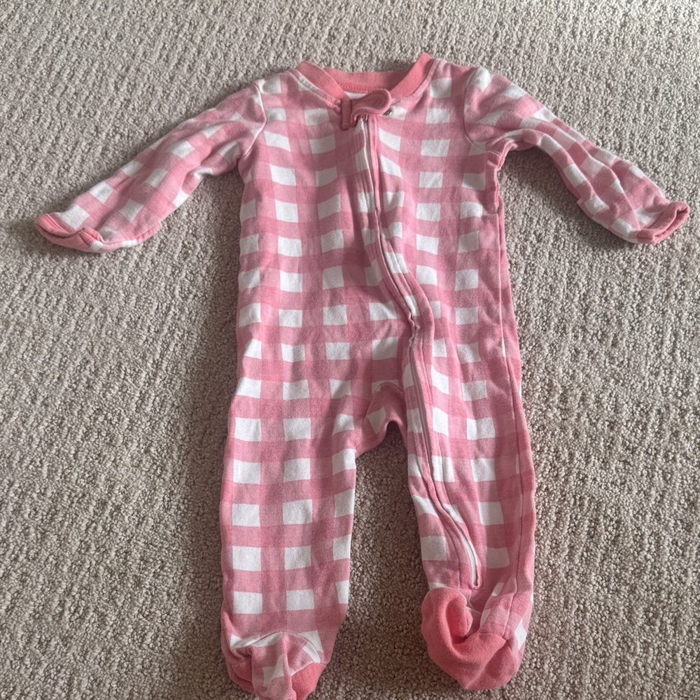 The Honest Company Pink and White Kids Footie